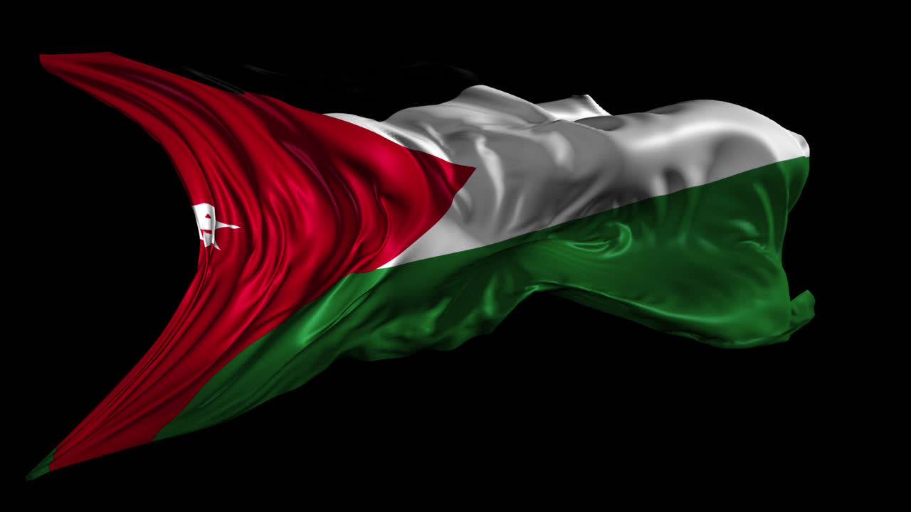 la bandera jordana en 3d