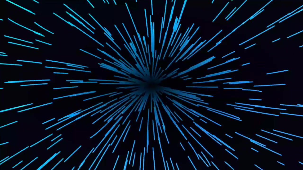 Effetto Astratto di Velocità Curvatura Iperspaziale con Scie di Luce Blu