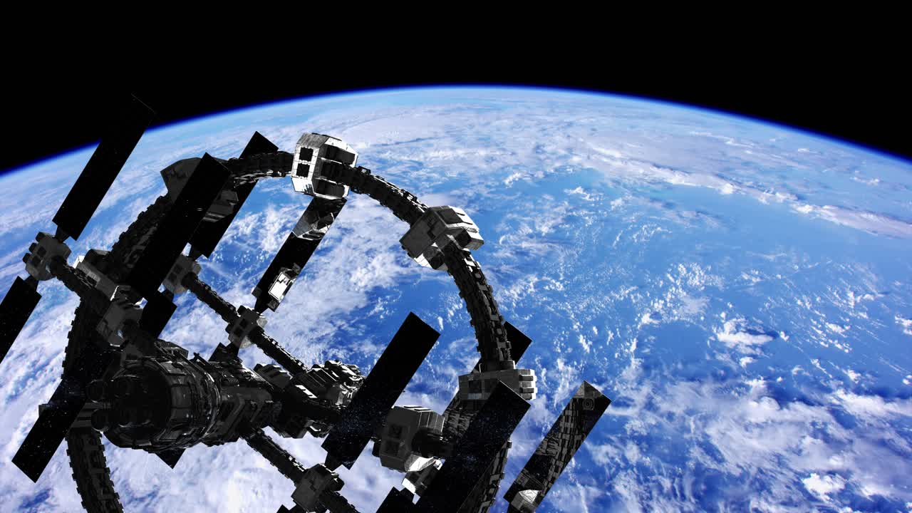 estación espacial internacional en el espacio exterior sobre el planeta tierra