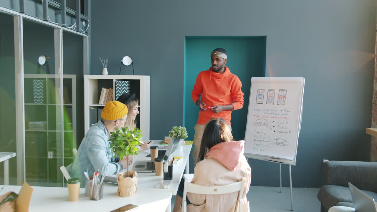 reunión de equipo en una oficina moderna