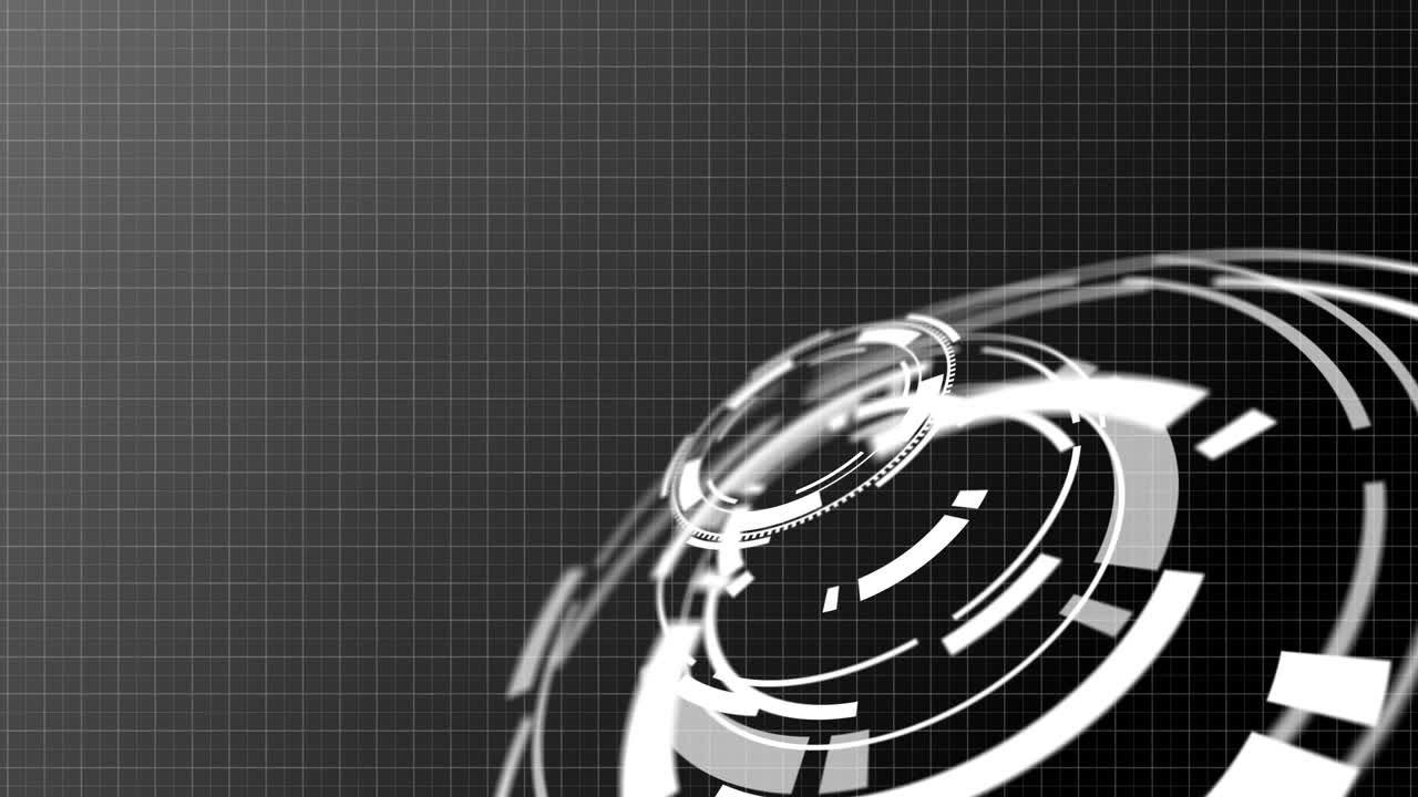 3D digital technology HUD, circle gear machine element engine factory industry futuristic user interface for digital science cloud data smart automation technology IOT internet of thing concept