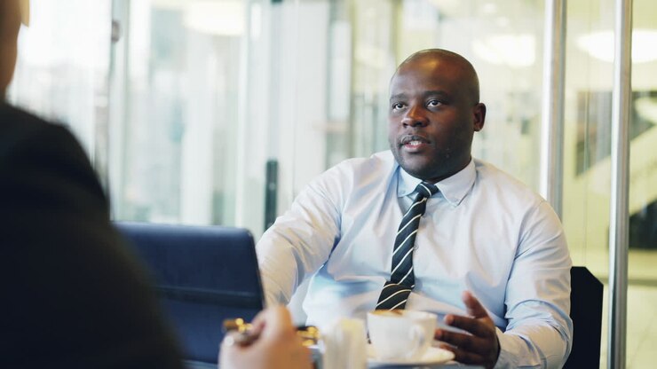 Business Meeting in a Coffee Shop