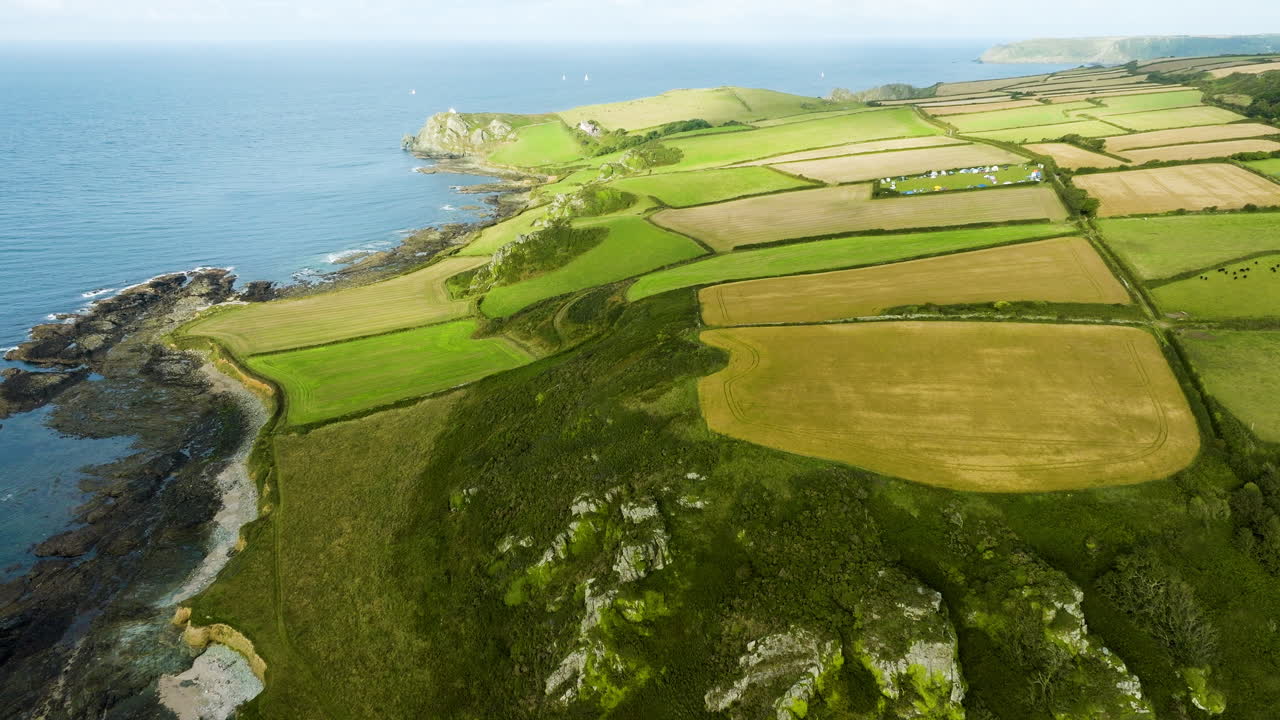 Aerial View of Coastal Farmlands