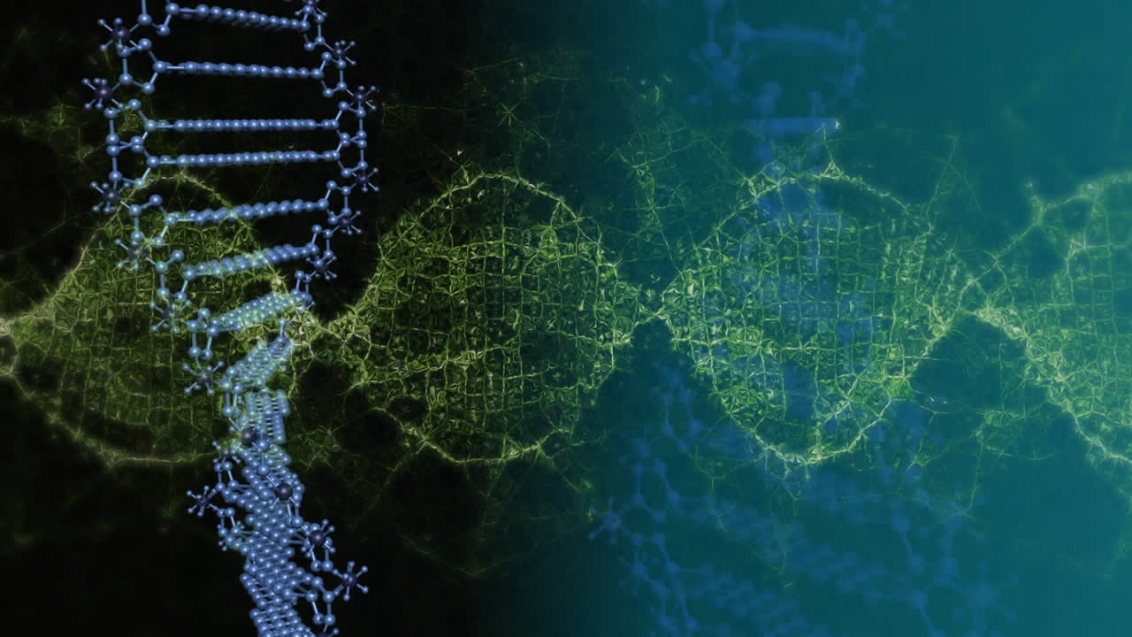 animación de cadenas de adn girando sobre cadenas de adn girando