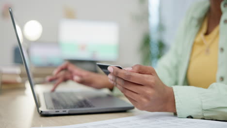 Online-shopping,-laptop-and-hands-of-person