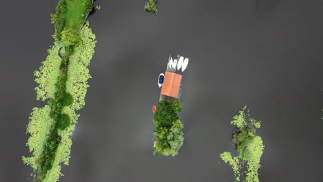 island lake cabins at scheendijk in the loosdrecht lakes, the netherlands