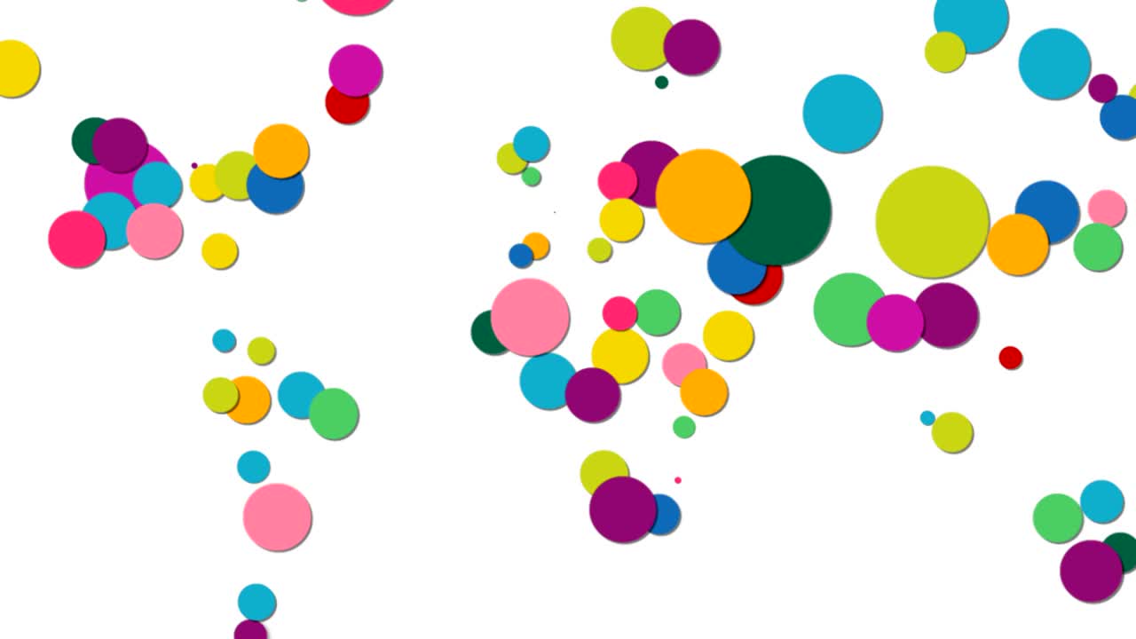 Color circle world map animation for global concept