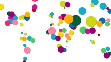 color circle world map animation for global concept