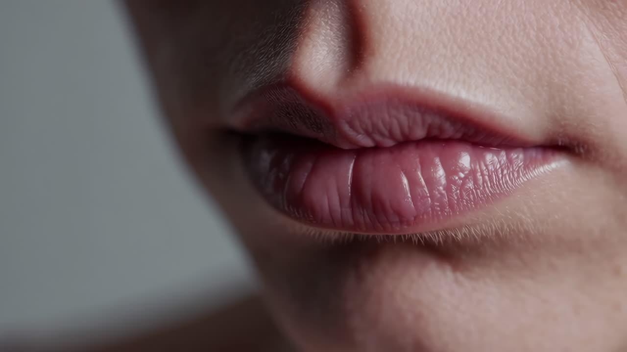 primer plano de los labios de una mujer.