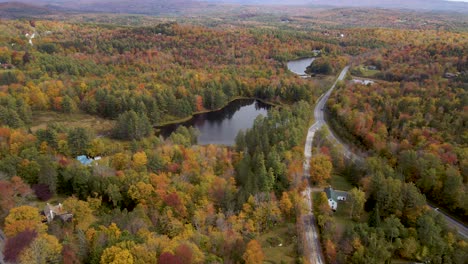 fall colors in autumn season of america - interstate road of new england