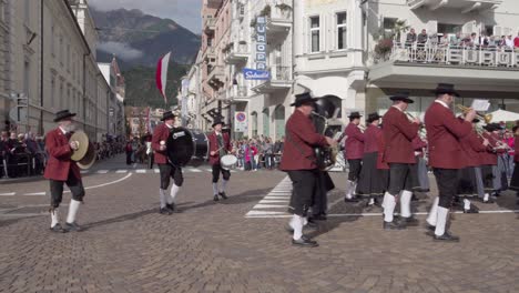 brass band stallehr-bings-radin at the annual grape festival, meran - merano, south tyrol, italy (part 3 of 3)