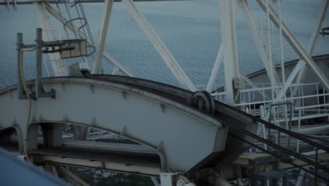 cableway mechanism infrastructure of rope pulley spinning wheels on mt hakodate