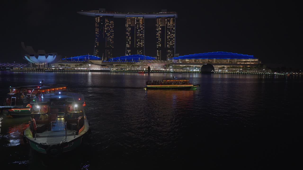 싱가포르 마리나 베이 샌즈의 야간 풍경