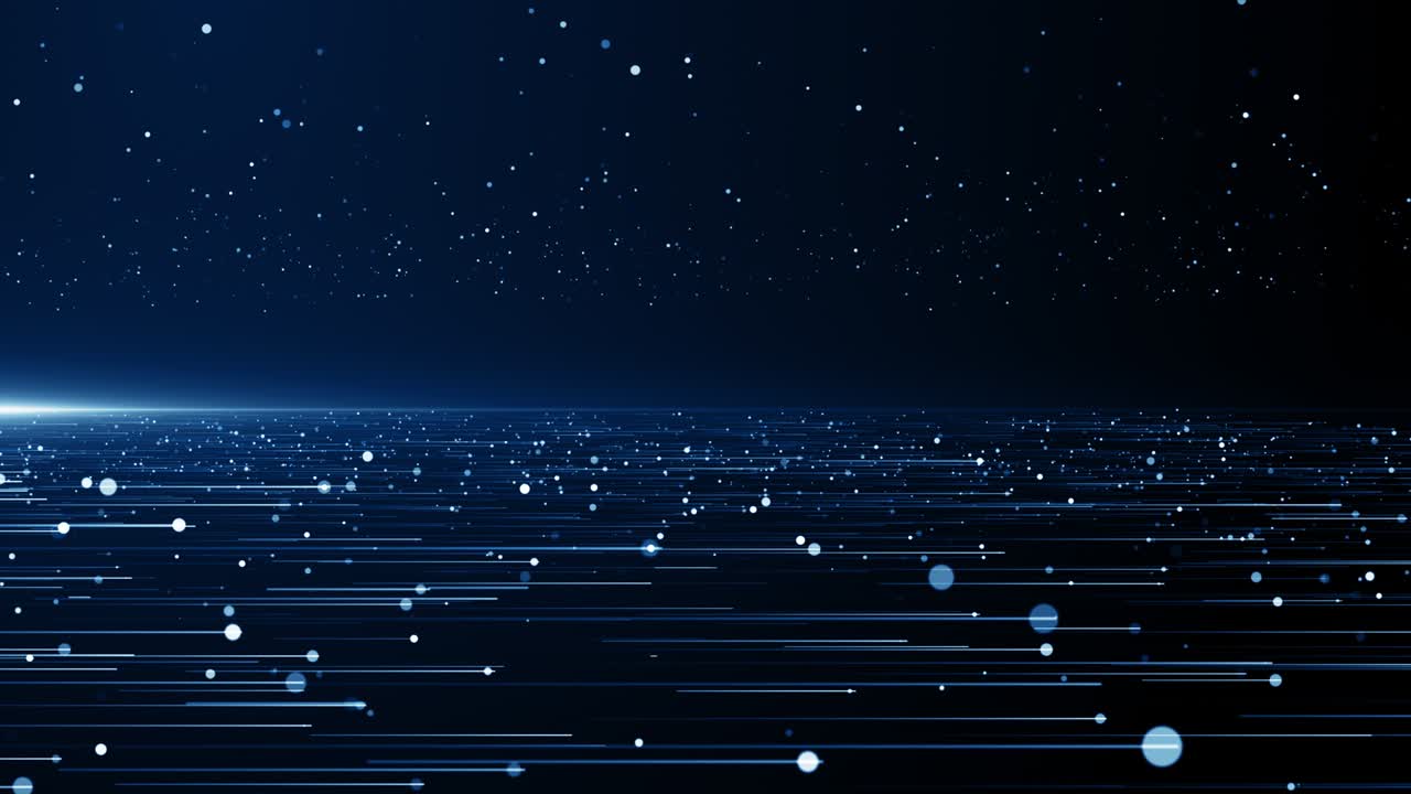 partículas de polvo azul abstracto luz bokeh títulos de movimiento bucle de fondo cinematográfico