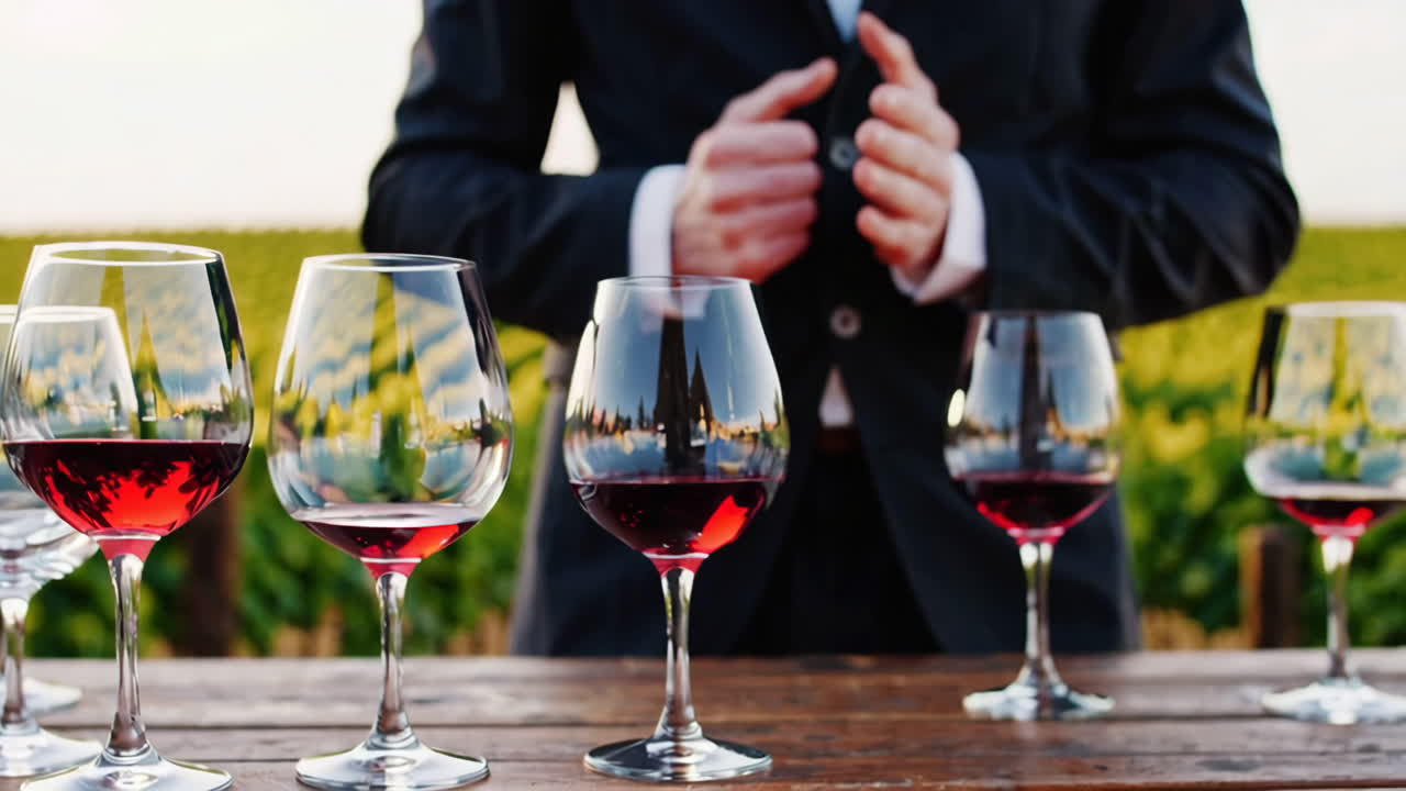 Degustazione del vino nella vigna