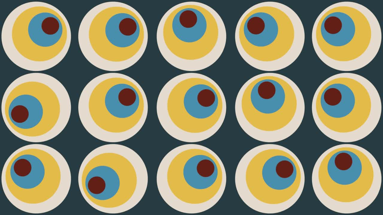 Animated background with circles. Geometric illustration in circular motion