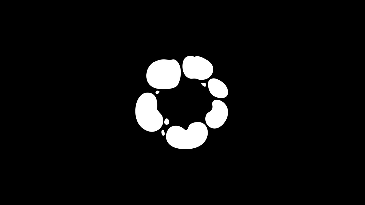 Abstract White Flower Shape Animation on Black Background