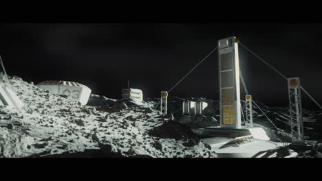 moon surface with a lunar base