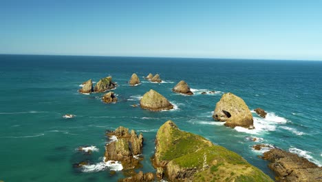 aerial view of nugget point in the catlins, southland, new zealand