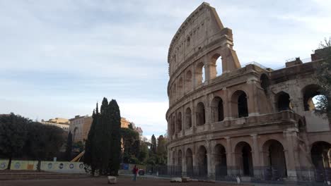 Colosseum-without-many-tourists-during-Covid-crisis,-dolly-move