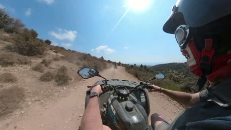 a view of the stunning island of cyprus, seen from a quad bike tour taking tourists from all over the world