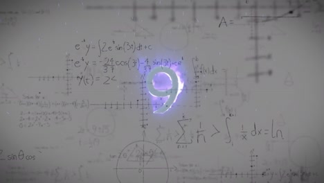 Animation of mathematical equations over number countdown
