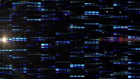 dna strand and binary coding, scientific data processing animation