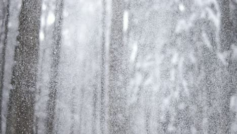 winter landscape during snowfall. winter christmas abstract background on super slow motion.