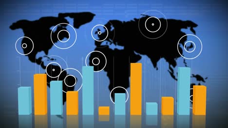 wold map with bar graph