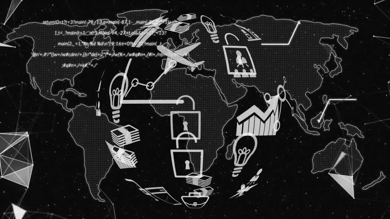 지구 지구를 형성하는 3d 디지털 네트워크 연결