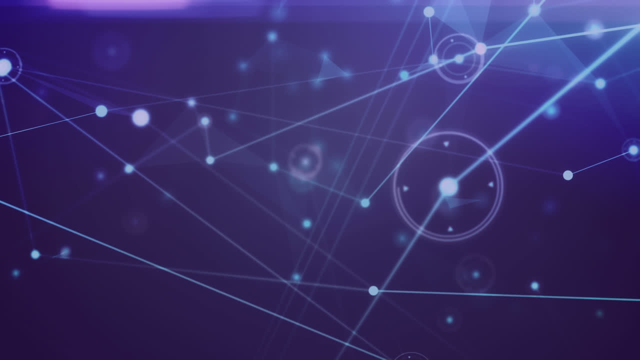 animación de puntos conectados con líneas, forma geométrica contra un fondo abstracto