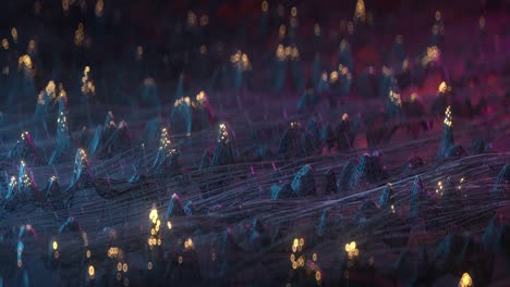 visualización de análisis de blockchain o big data ciclo sin fisuras animación de renderización en 3d