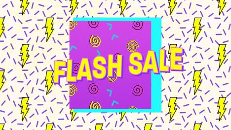 Flash-Sale-Text-Auf-Violettem-Banner-Vor-Thunderbolt-Symbolen-In-Nahtlosem-Muster-Auf-Weißem-Hintergrund