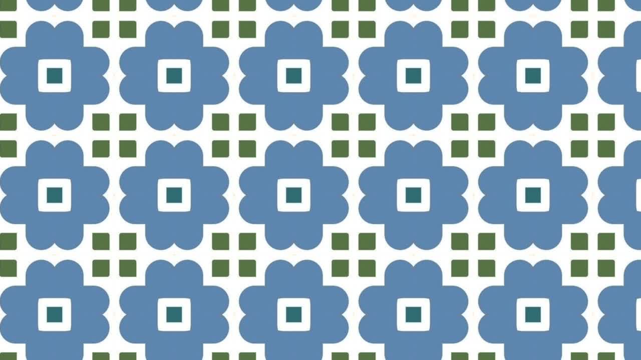 위로 기울어지고 아래로 움직이는 다채로운 그래픽 패턴이 있는 배경, 기하학적 모양으로 구성됨