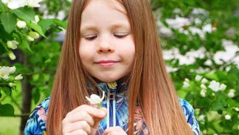 girl with apple blossom