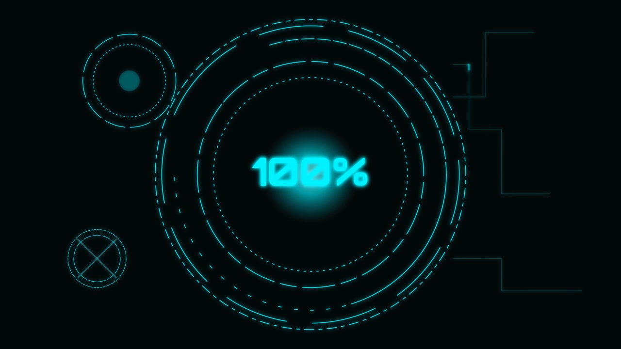Digital Loading Progress Bar with Futuristic HUD Interface