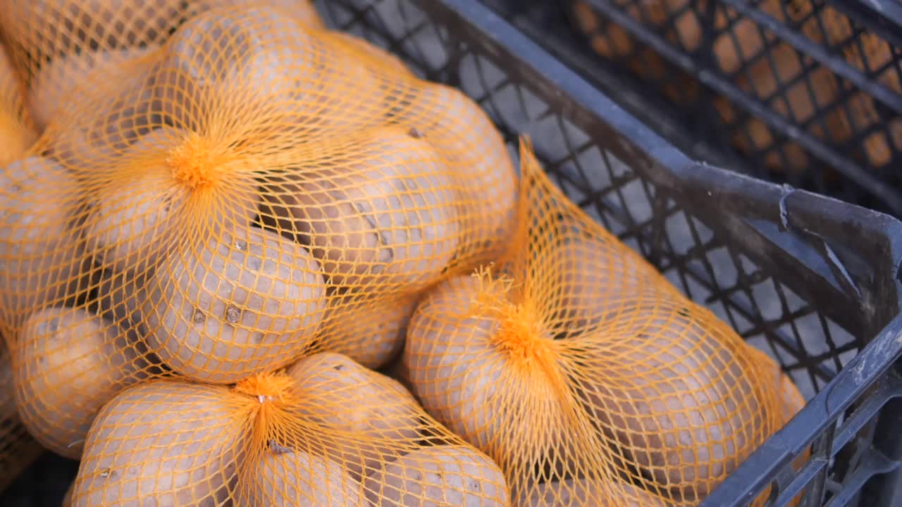 Potatoes in Orange Mesh Bags