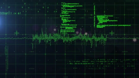 animación del procesamiento de datos sobre un fondo negro