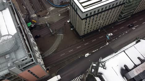 Birds-eye-view-slow-traffic-in-Stockholm