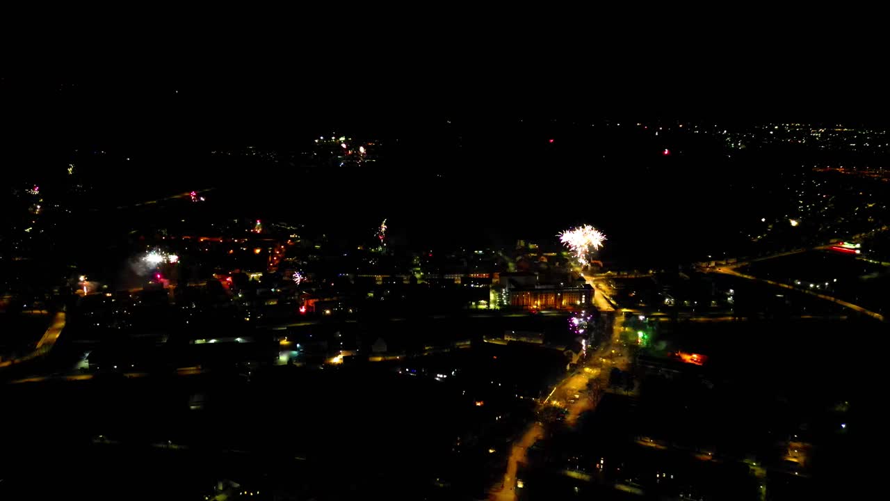 neujahr en lahr im schwarzwald, feuerwerk an silvester