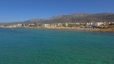 the touristic city of stalis with beach resorts during summer