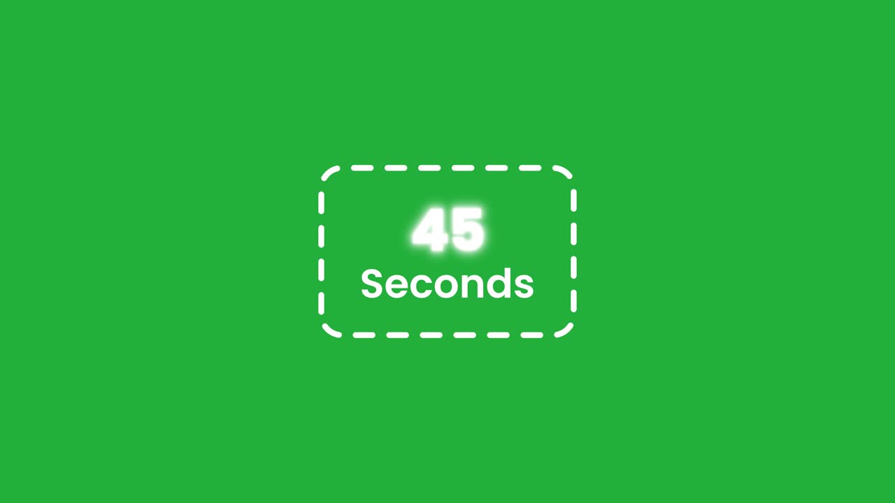 90 seconden aftelling met doosanimatie geïsoleerd op groene achtergrond