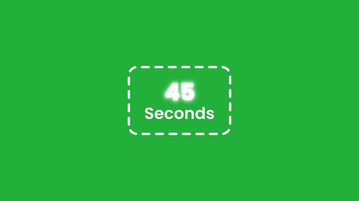 90 seconds countdown with box animation isolated on green background