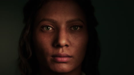 retrato en primer plano de una hermosa mujer hispana de cabello oscuro