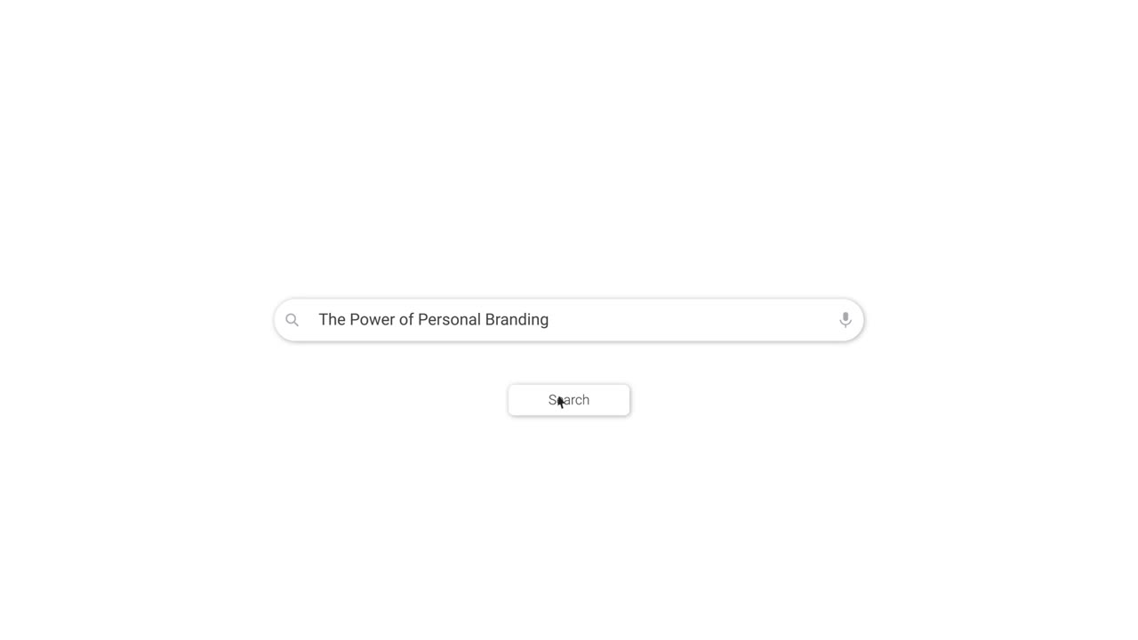 Mouse Cursor Typing 'The Power of Personal Branding' into Search Bar