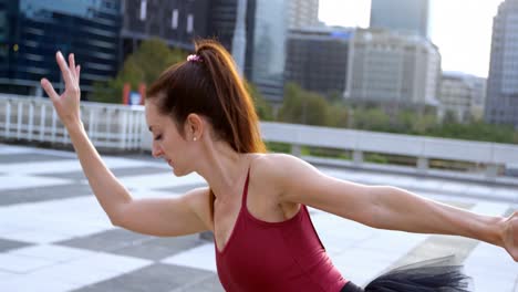 ballet dancer practicing on pavement 4k