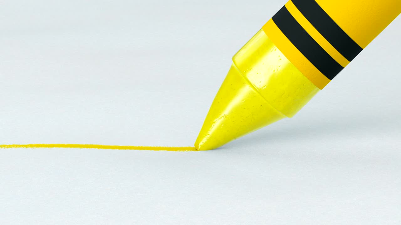 hermoso lápiz de colores cambiantes y línea de dibujo en papel de cerca. animación en bucle 3d. escritura abstracta y proceso de dibujo. concepto de arte y diseño.