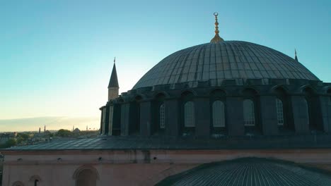 hagia sophia drone footage at sunset