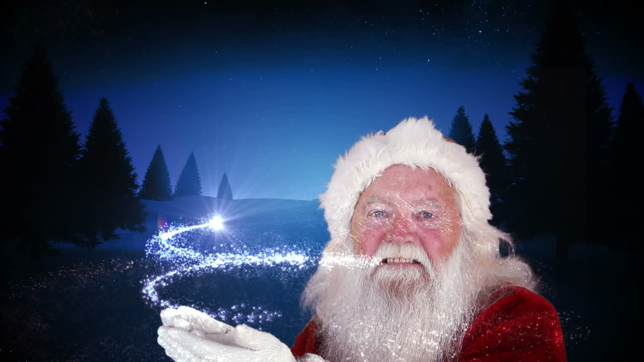 마법의 크리스마스 트리를 만드는 산타