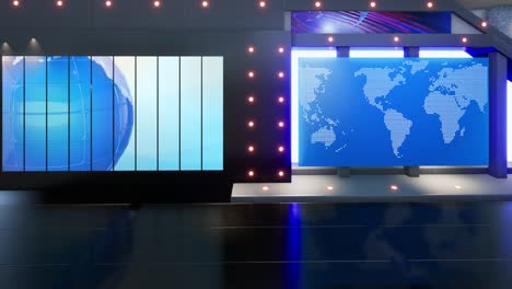 news tv studio set - virtual green screen background loop
